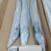 Premium ribbon fish with a distinct silver sheen layered in a bulk shipping box for the frozen seafood market.
