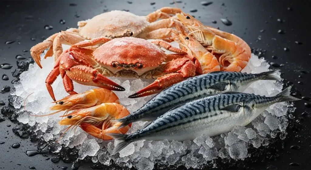 Frozen seafood: premium quality frozen crab and fish, bulk wholesale export